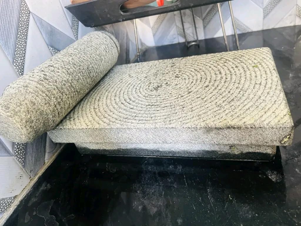 Buy Handmade Traditional Stone Kalvam/Mortar & Pestle/Kuzhi  ammi/Kharal/Okhali & Mushal/Grinding Stone/Large Size, (8.7 Inch, 7.5 kg)  Online at Low ...