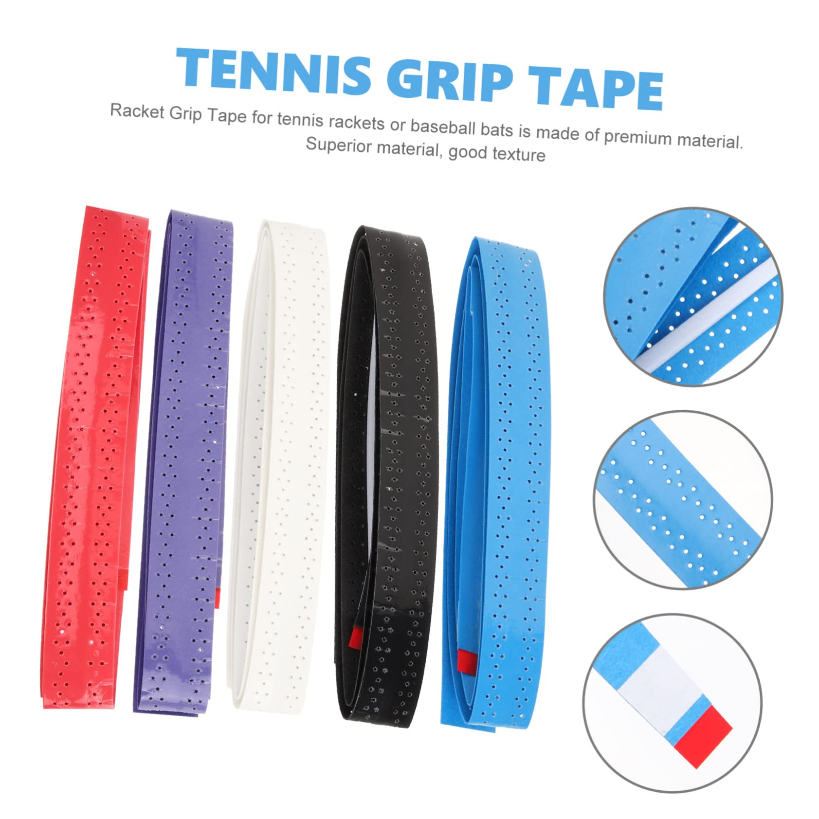 Sosoport Pegamento para Raquetas De Bádminton Cinta Overgrip De Tenis Envoltura De Cinta De Agarre Cinta De Agarre De Tenis Cinta Absorbente para Raquetas PU