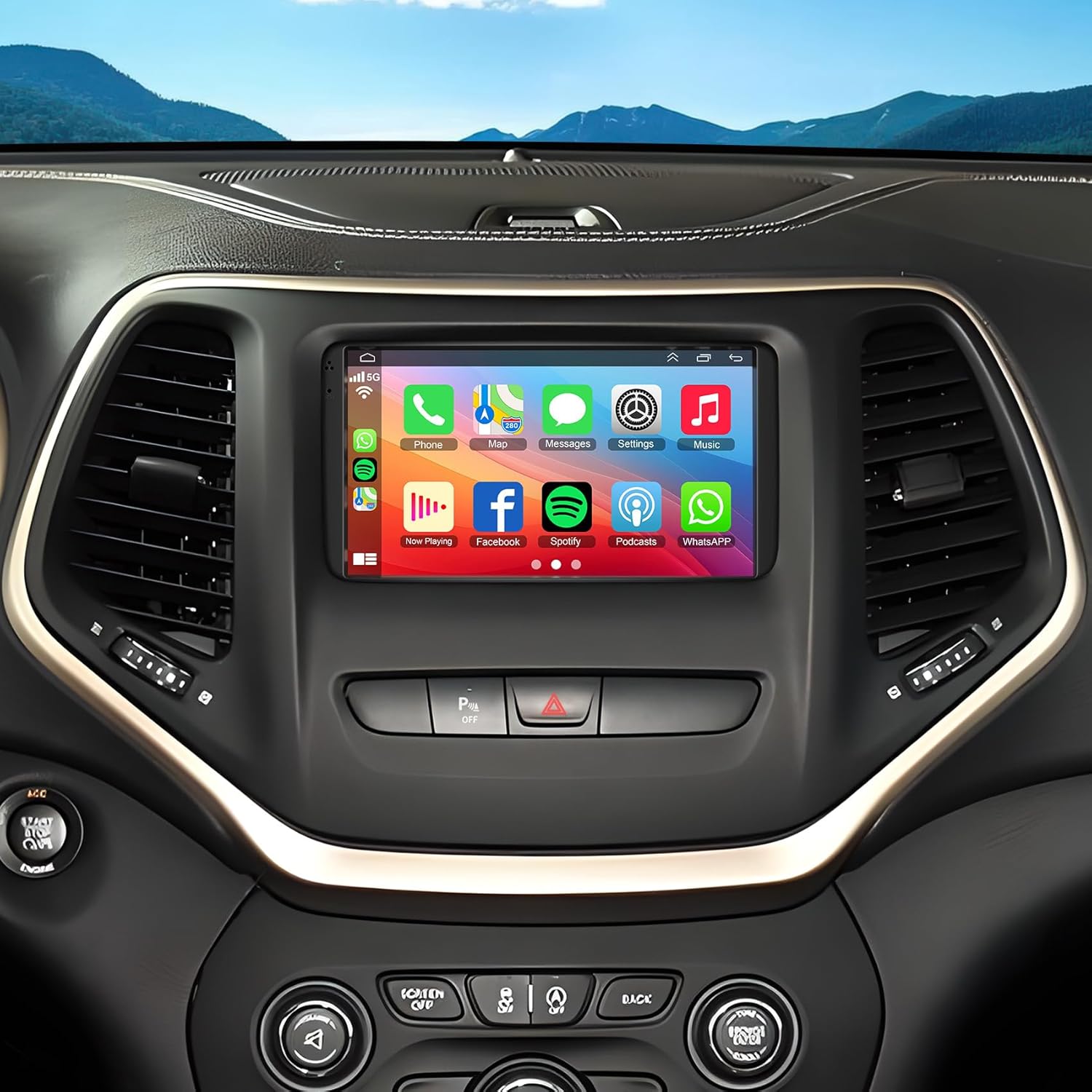 10.1" Car Radio Touch Screen Head Unit for Jeep Liberty 2008-2012, Android 13 GPS Navigation Stereo, with Wireless CarPlay & Android Auto, Free Backup Camera,4G +64G