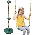ZNCMRR Tree Swing Climbing Rope, Heavy Duty Swings Seat Replacement for Kids Disc Rope Climbing Swing Seat for Tree Indoor Outdoor Playground Swings Set Accessories(Green)