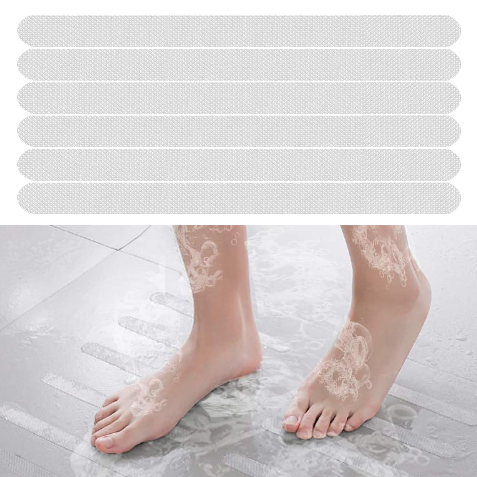 36 Autocollants Antidérapants Pour Douche/baignoire - Adhésifs PEVA Ondulés - Avec Grattoir - Pour Surfaces Glissantes, Escaliers, Cuisine - 9