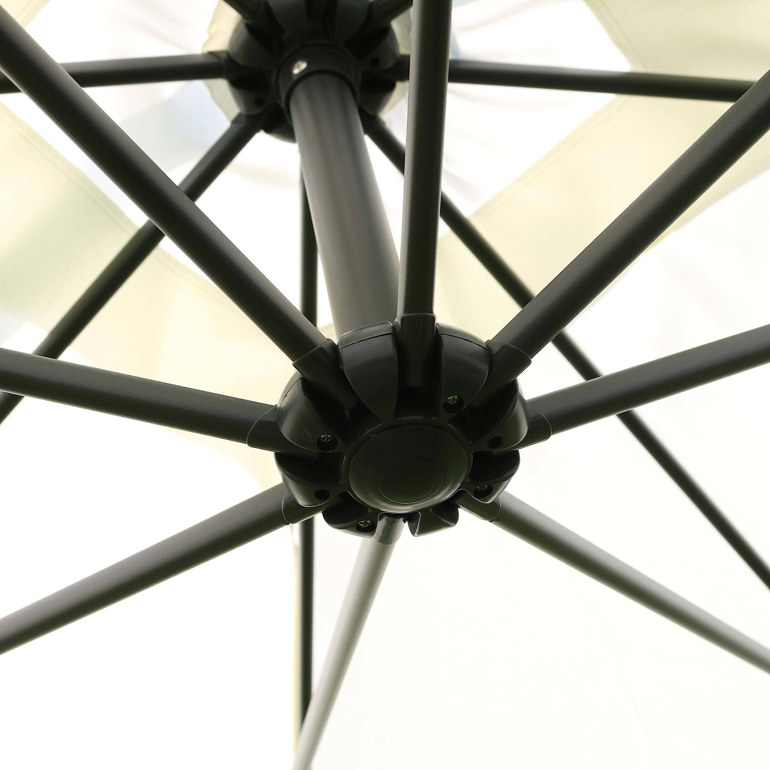Oviala Parasol déporté 3x3m Acier écru