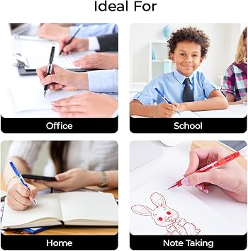 M&G Retractable Gel Pens, 0.5mm Fine Point, 8-Pack Colored Gel Pens (Black/Red/Blue), Smooth Writing Bulk Pens, Large Capacity Journaling Supplies for School & Office