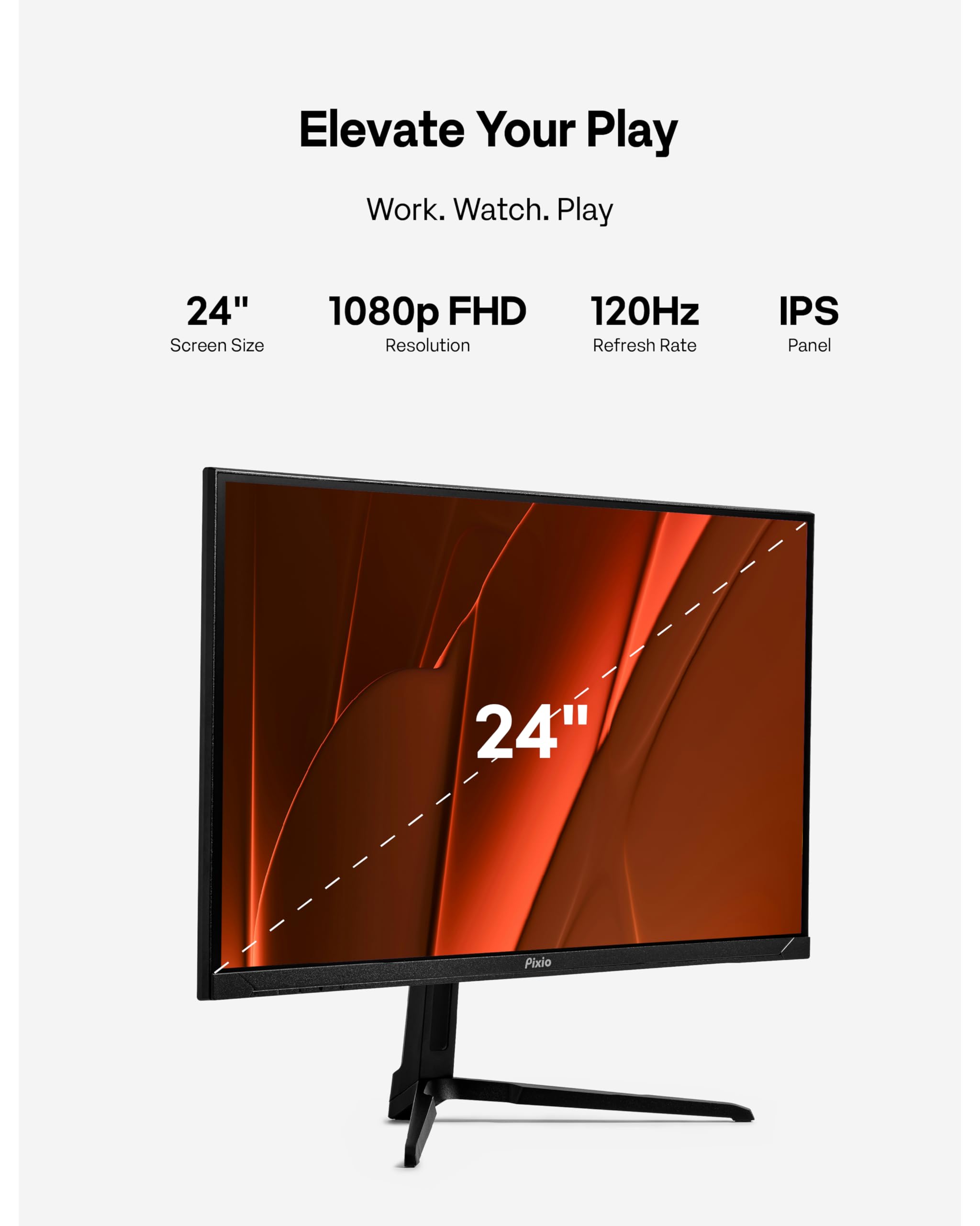 Amazon.com: Pixio PX246 Wave 24 inch 120Hz Refresh Rate FHD 1080p