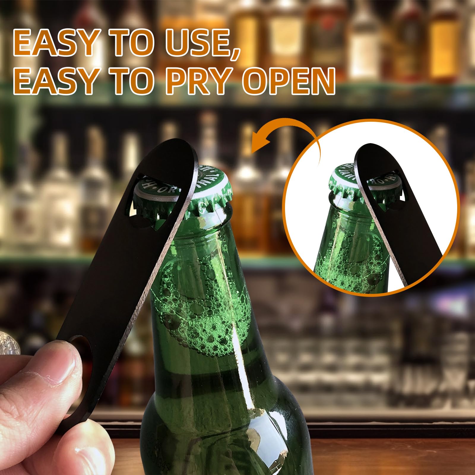 Paquete de 100 abrebotellas de cerveza plano, abridor de botellas plano de acero inoxidable de 3.5 pulgadas con llavero, mini abrebotellas de cerveza, llavero para camarero, cocina, bar,