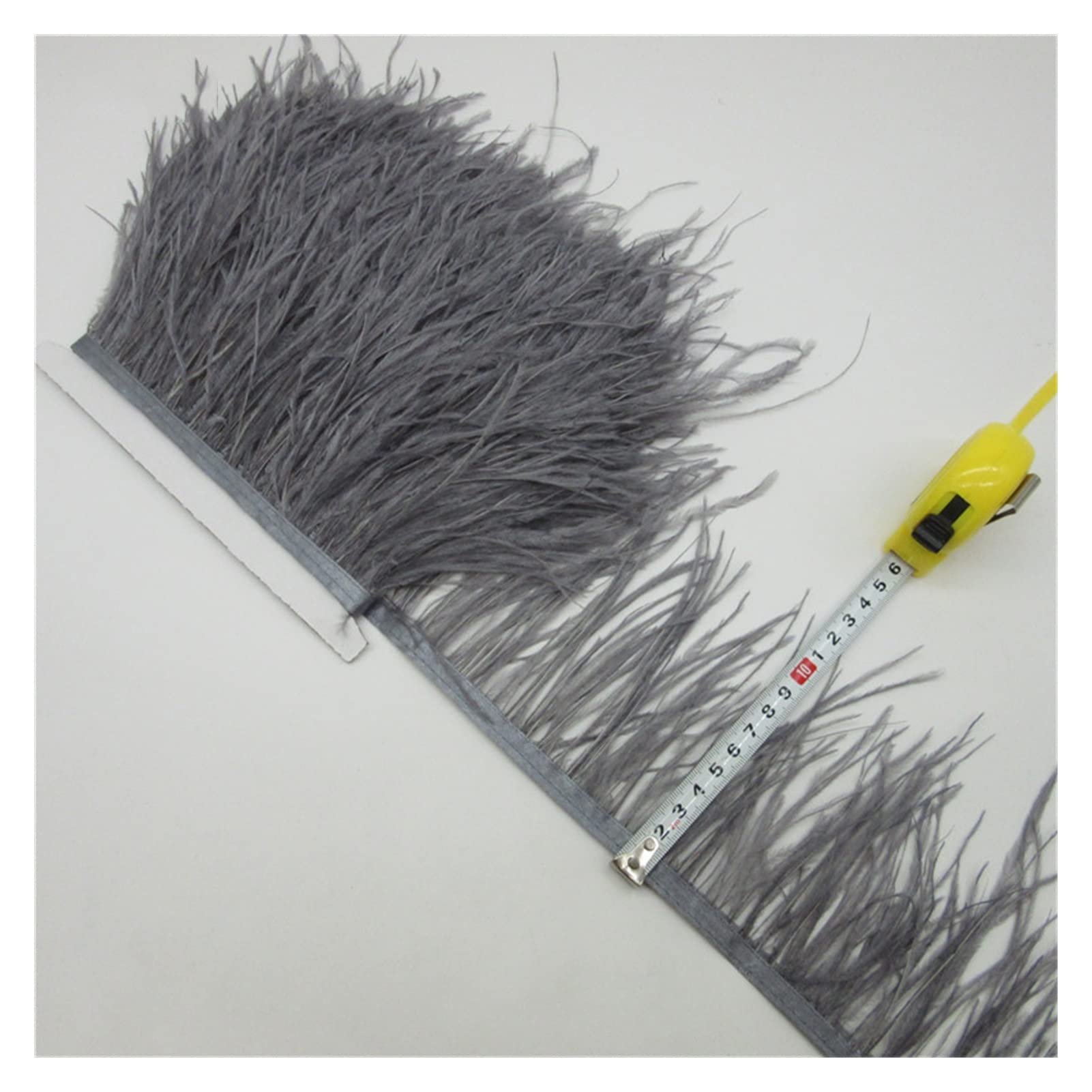 Plumes d'autruche ruban gris foncé de 10 yards pour couture