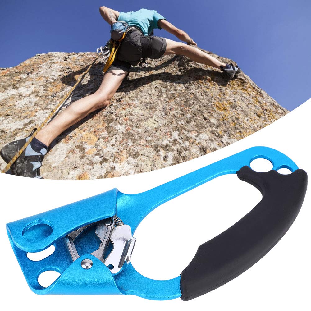 7075 Aviation Aluminum Alloy Right Hand Handheld Climbing Ascender Rope Climbing Outdoor Equipment Professional Rock Climbing Gear for Outdoor Enthusiasts Blue 245g