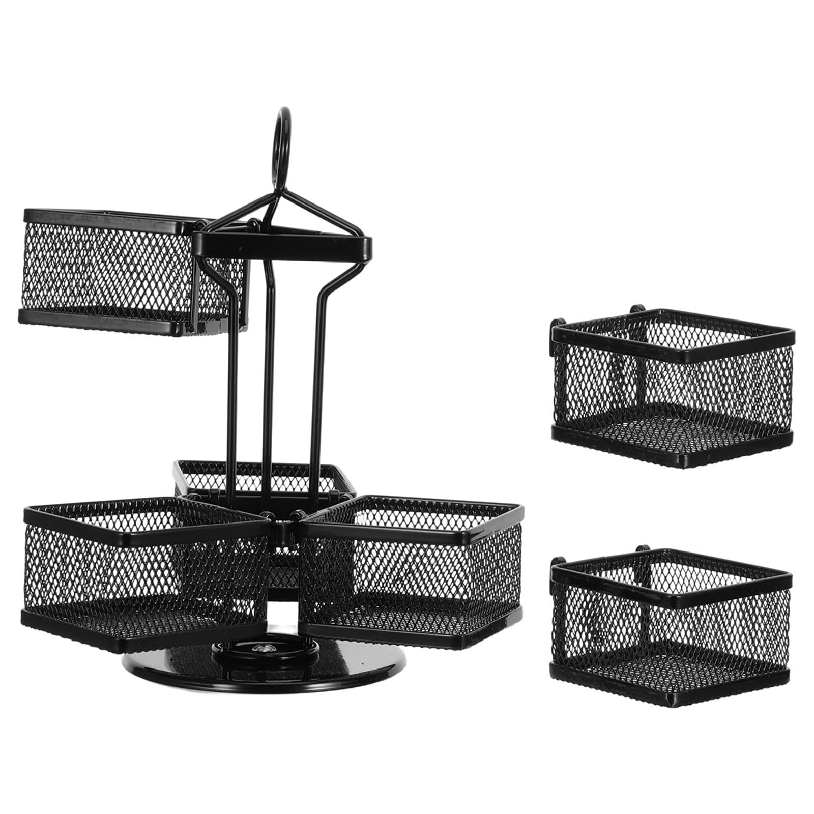 Organizador Vertical de Bolsitas de Té Metálico Carrusel Giratorio y 6 Compartimentos, Soporte para 72 Paquetes, Uso en Cocina, Oficina y Estación de Café