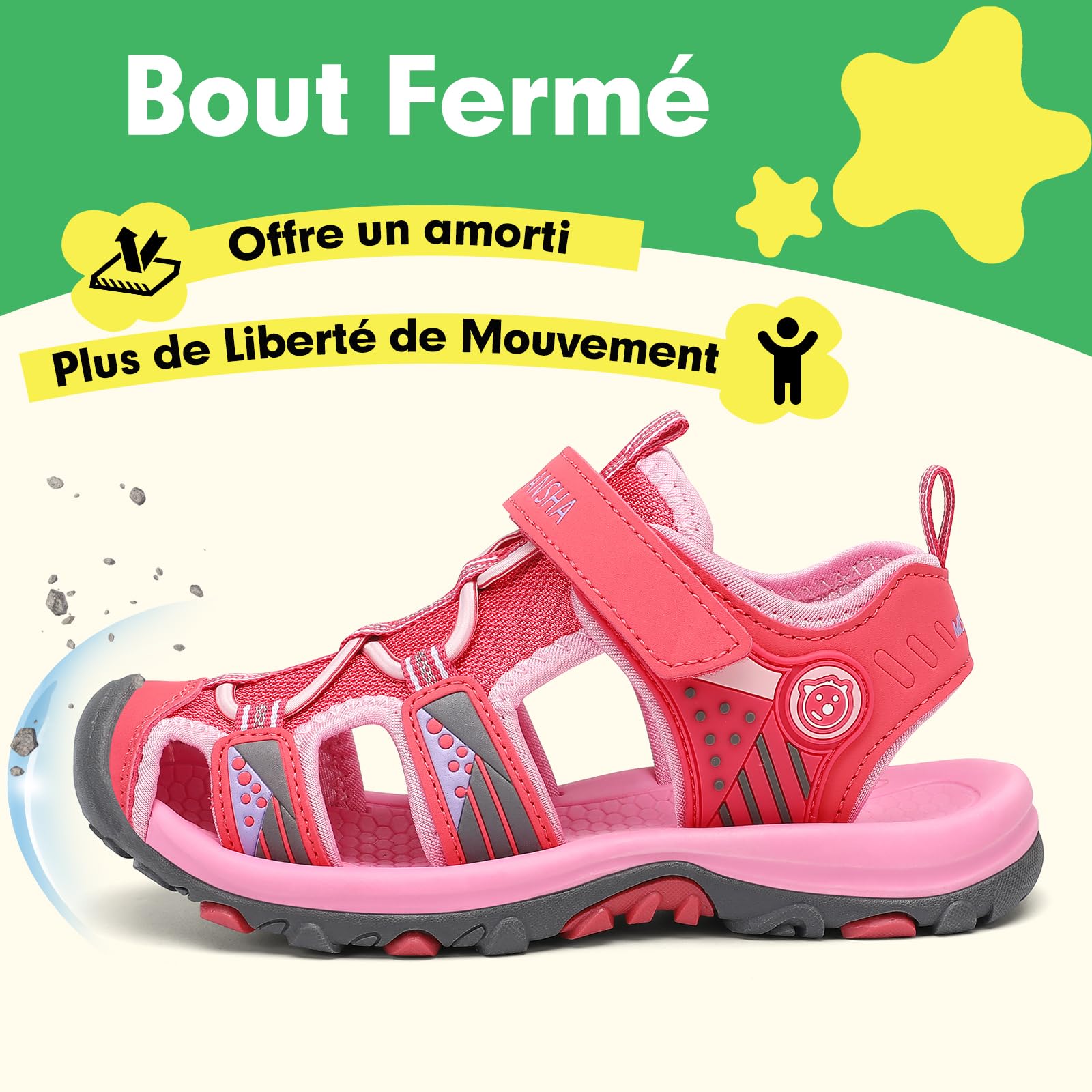 Saguaro Chaussure de Sport Sandales Garçon Bout Fermé Respirantes Plage Fille Sandales Randonnée