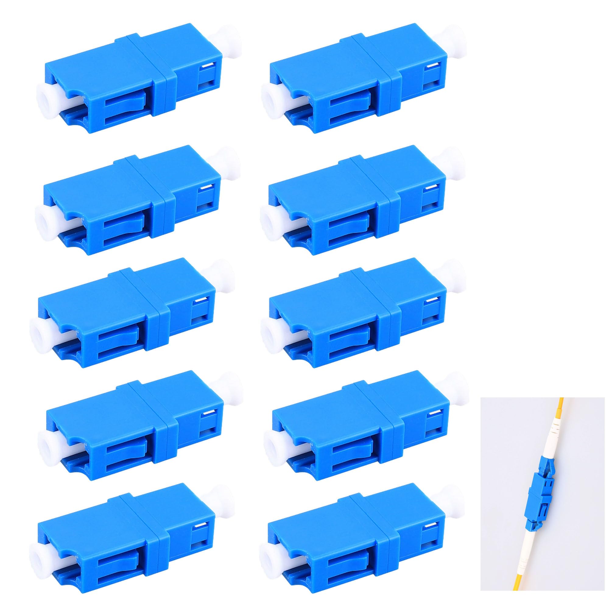 10 pcs Adattatore Fibra Ottica LC/UPC Femmina A LC/UPC Accoppiatori Adattatore Fibra Ottica Accoppiatore Duplex Accoppiatore Fibra Ottica LC-UPC Femmina Simplex,Per Cablaggio (#1)