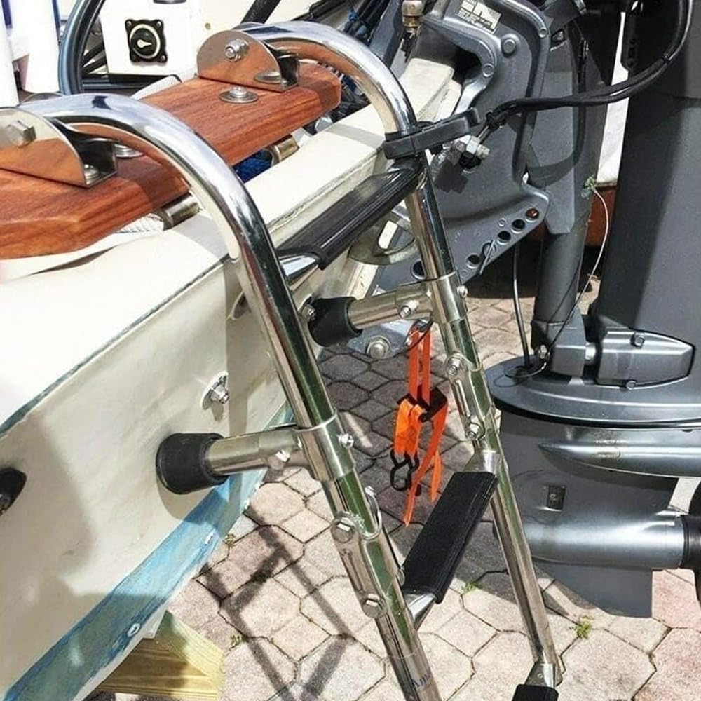 Boat Ladders 6 Step Stainless Steel Marine Boat Folding Ladder Pontoon ...