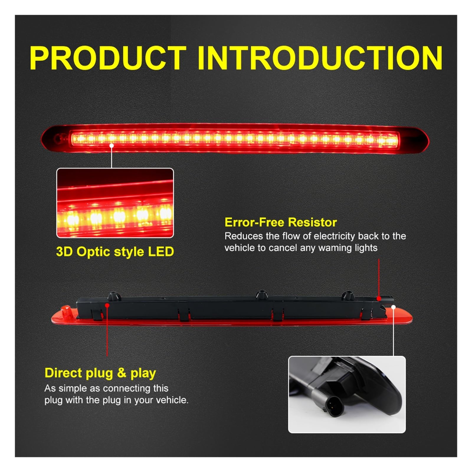 Dla Benz Vito W447 2014-2025 Van LIGHT trzecie trzecie światło hamowania wysoko montowane światło stop OEM A4479060800 A4479060700(1PC Red Lens)