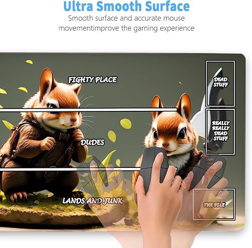 Miniatura 4 de Tapete de juego para MTG, 24 x 14 pulgadas, tapete de juego de animales TCG con zonas para juego de cartas intercambiables, superficie de tela lisa,