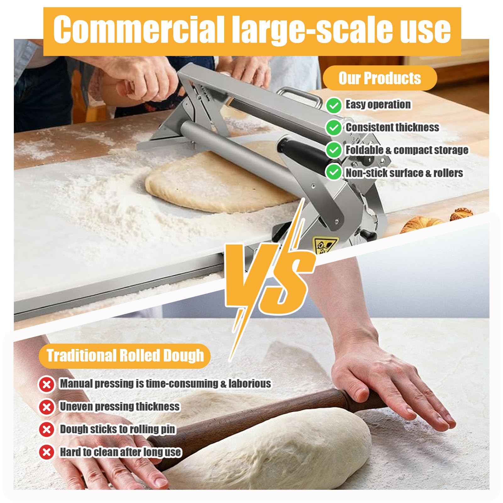 Wałek do Ciasta Laminator do Ciasta Wałek Cukierniczy Składany Wałek do Ciasta Regulowany Do Pizza Croissant Wypieki(Home-Use32.7x18.9in)