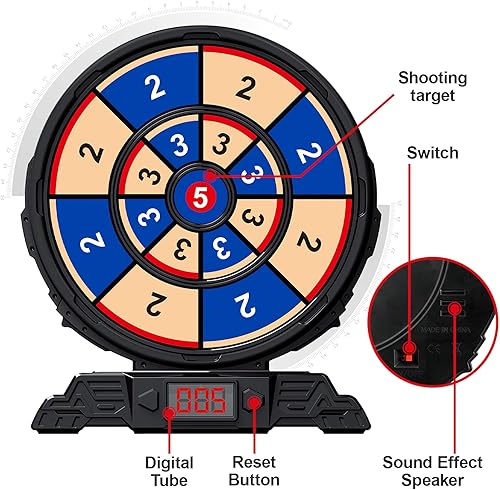 Miniatura 3 de Juguete de disparo para niños de 5 6 7 8 9 10 años de edad objetivo de disparo digital con 2 pistolas de juguete 20 dardos de espuma juegos de