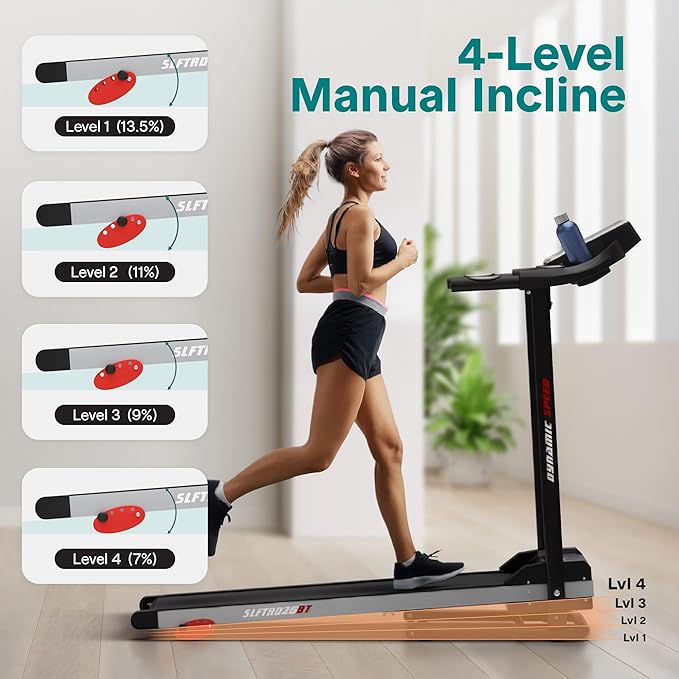 Caminadora Eléctrica Plegable con Inclinación Negra miniatura 6