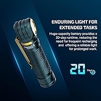 Vista 3 de OLIGHT Perun 3 - Linterna frontal recargable, 3000 lúmenes LED con luz roja, lámpara frontal impermeable con diadema para campamento al aire libre