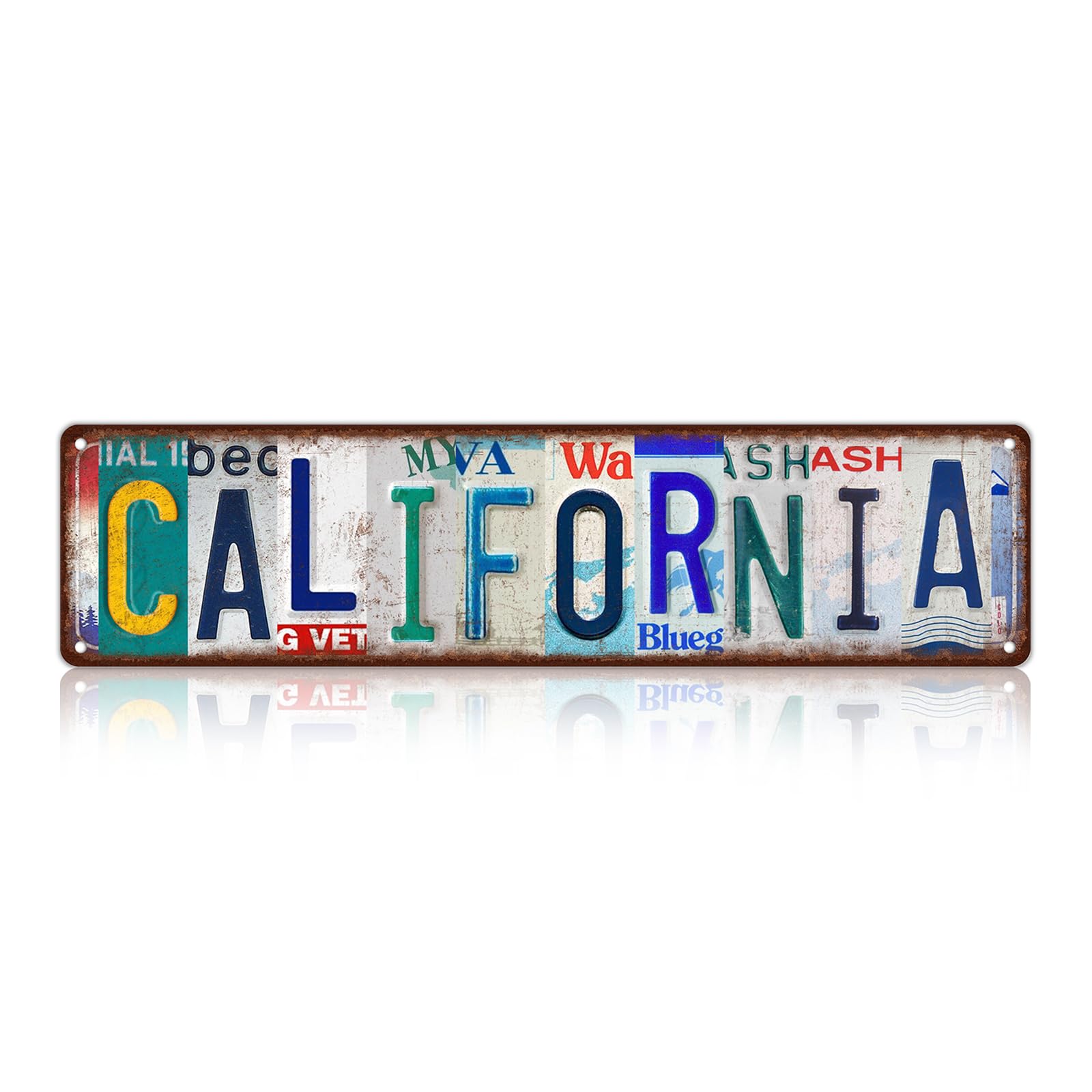 Peiyeety A007 Vintage California Wall Decor Street Signs Metal Tin Signs For Home Bathroom Restaurants Kitchen Garden Cave Garage Office Bar Cafe 4×16 Inch