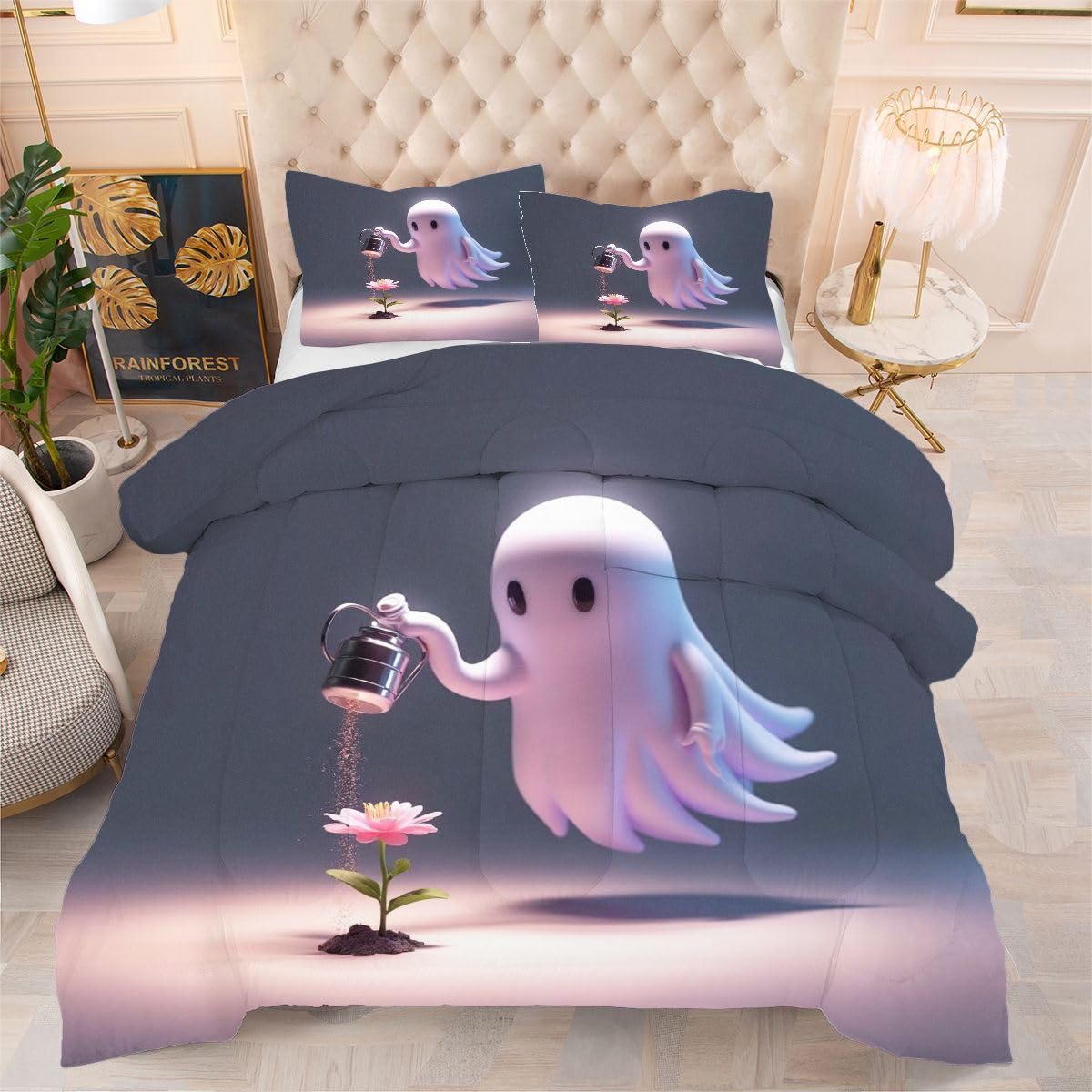 Couette légère et respectueuse de la peau 240x260 cm avec taies en microfibre hypoallergénique
