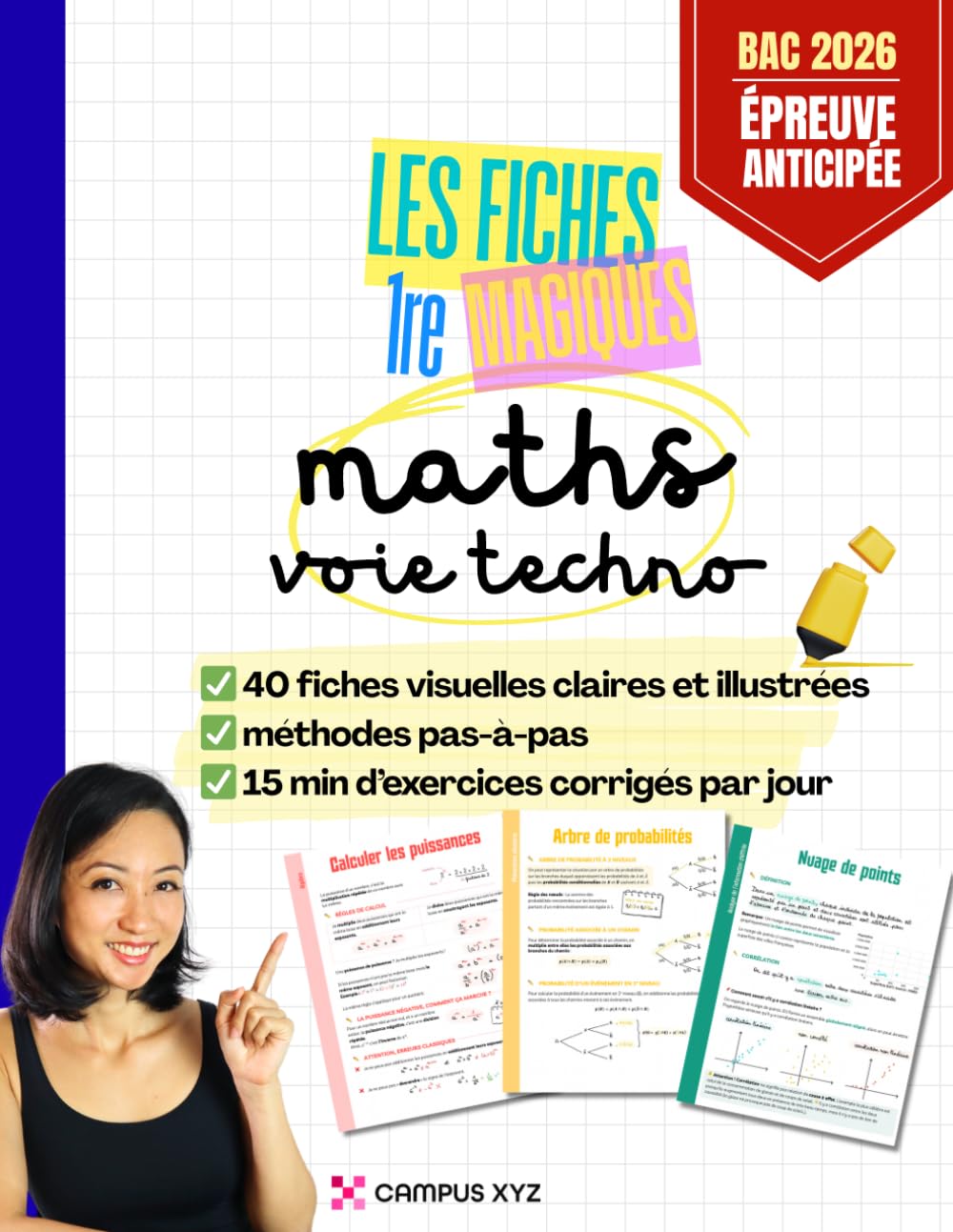 Fiches magiques 1re Techno, des maths illustrées et accessibles.: Tout le programme de Première Technologique en fiches de révision visuelles | ... au nouveau Bac (STI2D, STMG, ST2S, STL)