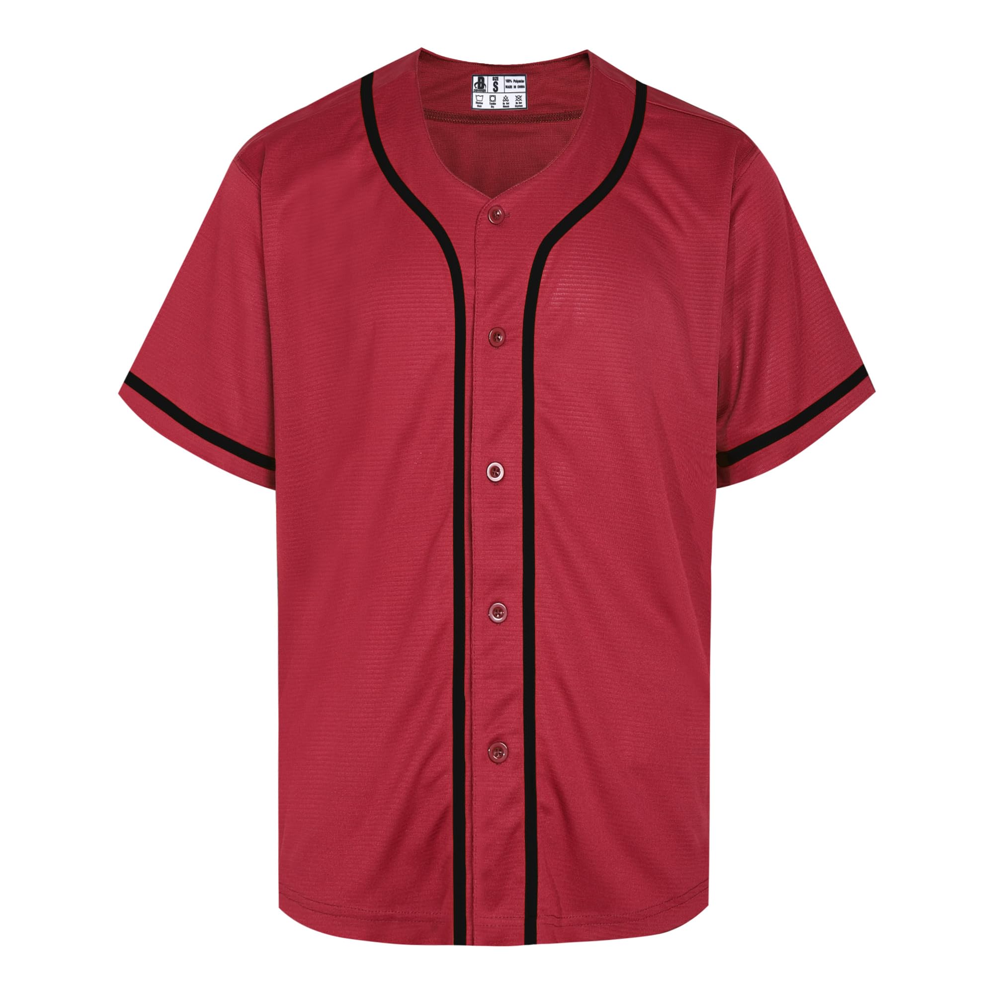 DEHANER Plain Blank Baseball Jerseys for Men Women Adult Hip Hop Hipster Button Down Shirts Sports Uniforms Outfits