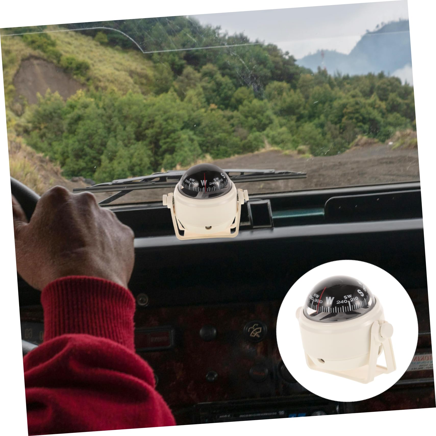 KOMBIUDA Car Compass Ball Durable Dashboard Navigation Tool for Cars Boats Trucks Reliable Direction Guidance for Outdoor Adventures Compact Design Sturdy Material