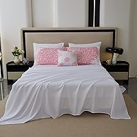 Vista 5 de Koniroom Juego de edredón rosa de 8 piezas, tamaño Queen, cama de flores beige y blanca en una bolsa con sábanas, fundas de almohada, fundas