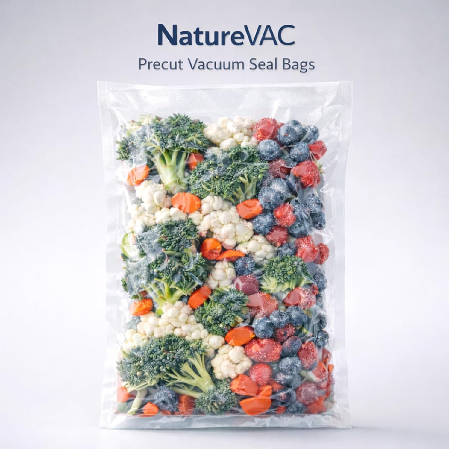 NatureVAC 15" x 20" Precut Vacuum Seal Bags Black and Clear 50 Pack USA Food Grade Heavy Duty Food Storage Bags Compatible with Most Vacuum Sealers