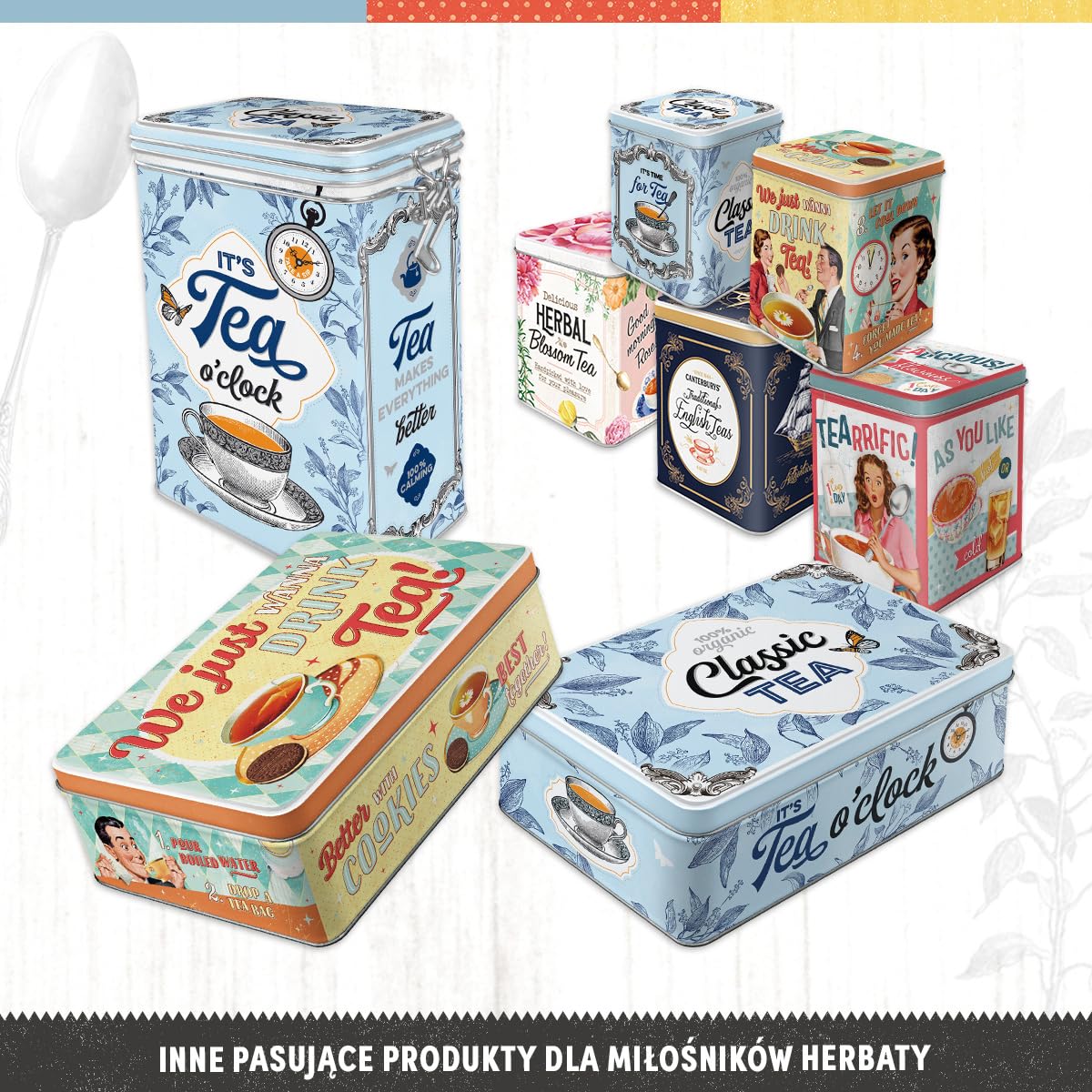 Nostalgic-Art Retro puszka na herbatę, 100 g, Classic Tea – Pomysł na prezent dla miłośników herbaty, metalowy pojemnik na herbatę, Styl vintage
