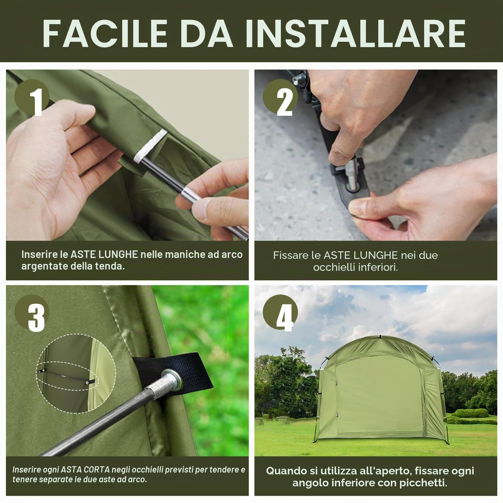 Tenda per bicicletta, portatile, tenda per attrezzi, per bicicletta, garage, per esterni, campeggio, giardino, tenda a cupola, tessuto Oxford 210D, per biciclette, moto, attrezzi da giardino, tosaerba