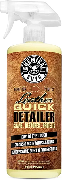 Chemical Guys Leather Quick Detailer for Car Interiors, Furniture, Apparel, Shoes, Sneakers, Boots, and More (Works on Natural, Synthetic, Pleather, Faux Leather and More), 32 fl oz