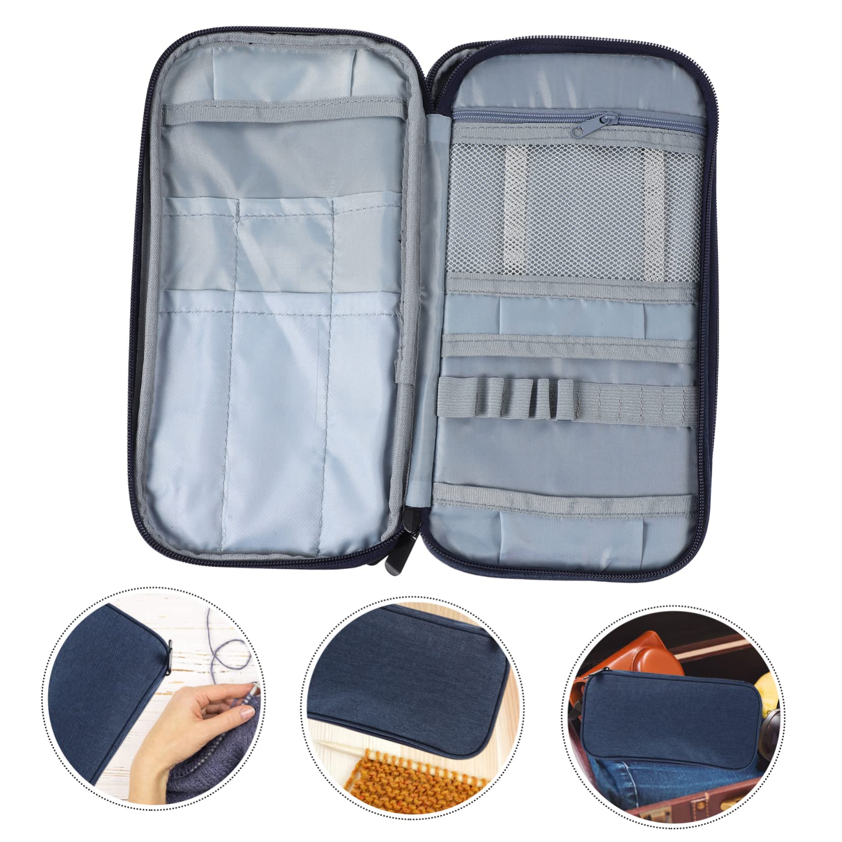 STOBOK Stricknadeltasche Organizer - Häkel Aufbewahrungstasche Für Garn & Nadeln