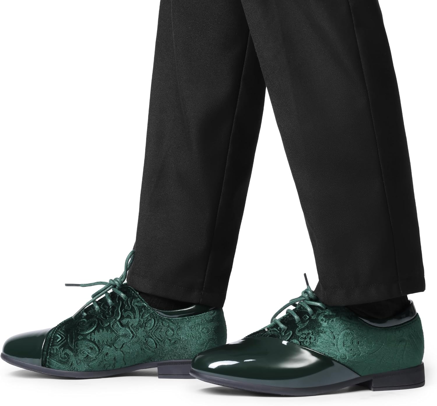 Bruno Marc Boys Dress Shoes Formal Patent Velvet Tuxedo Oxford Shoes - Image 2