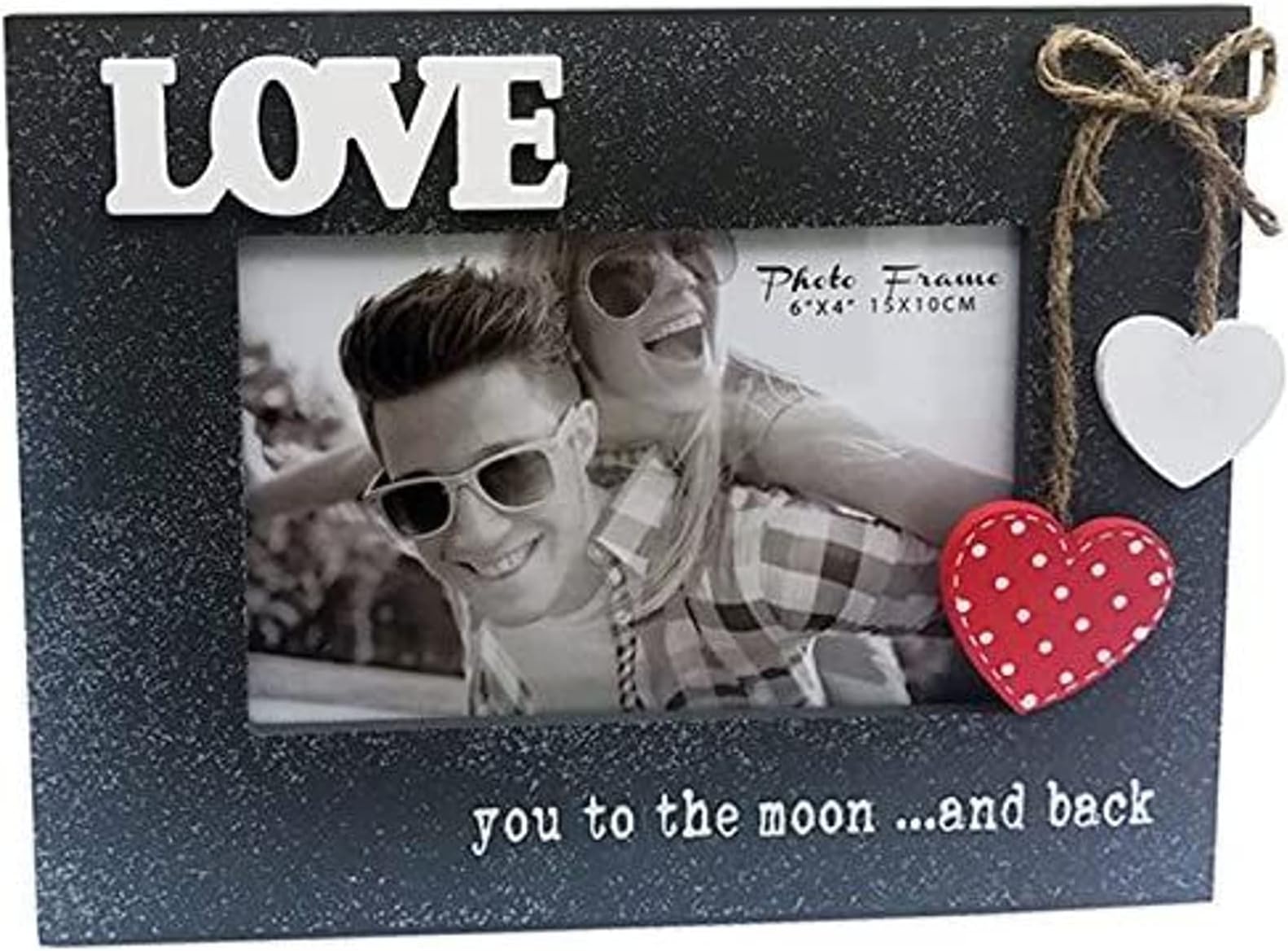 4x6 Inch Wooden Photo Frame, Love You to the Moon and Back, Perfect for Valentine's Day, Mother's Day, Anniversary