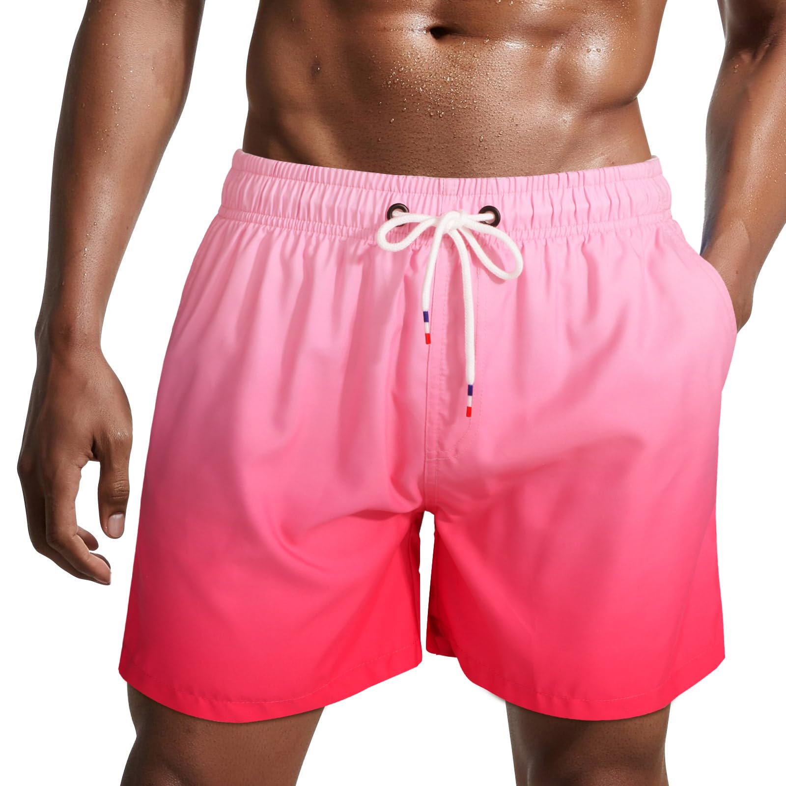 Danfiki Pantaloncini Costume da Bagno Uomo Asciugatura Veloce Calzoncini da Beach Costume da Bagno Fodera Rete con Taschino e Coulisse Trunks