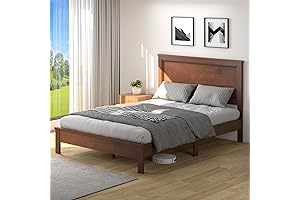 KOMFOTT Full-Size Walnut Bed Frame: A Mid-Century Masterpiece for Comfort and Style