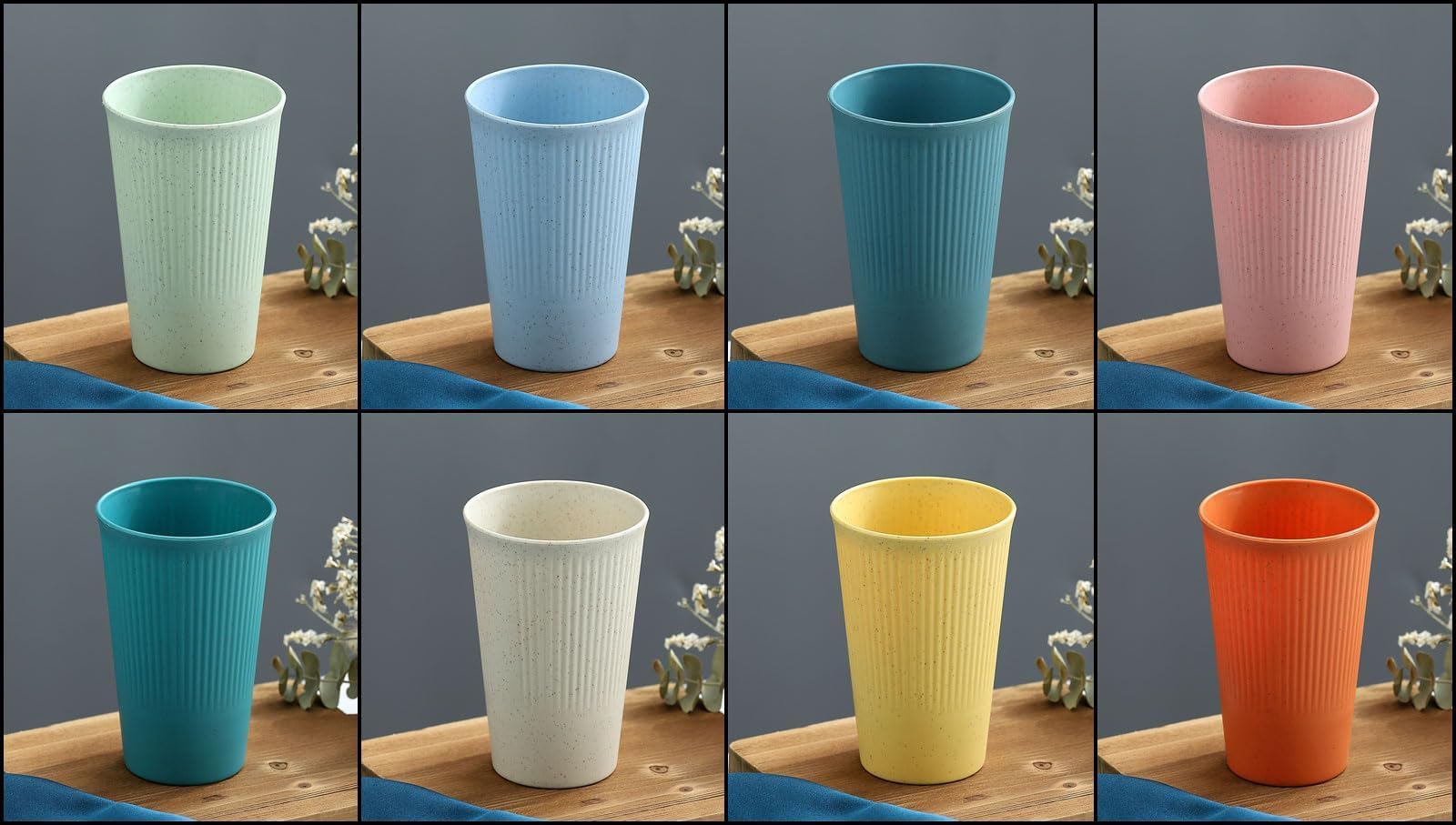 Kyraton Plastic Mokken Set 12 Stuks, Onbreekbaar en Herbruikbaar Lichtgewicht Reizen Koffiemokken Espresso Cups Gemakkelijk mee te nemen en schoon te maken Magnetronbestendig, Afwasmachinebestendig