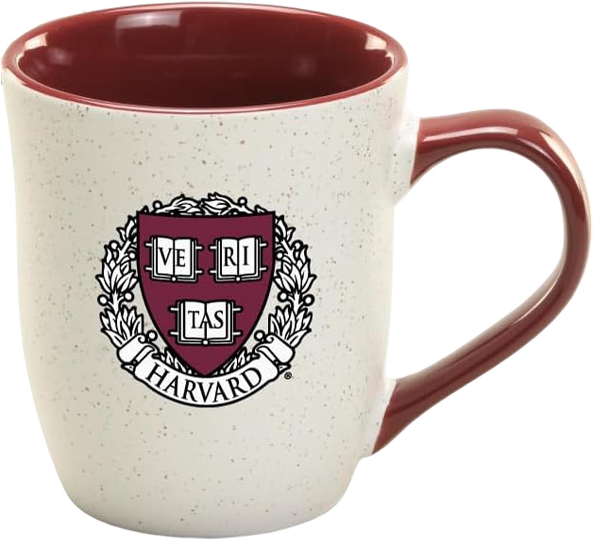 Harvard Granite Ceramic Diner Mug - Official Logo, Colored Interior and Handle, 16oz