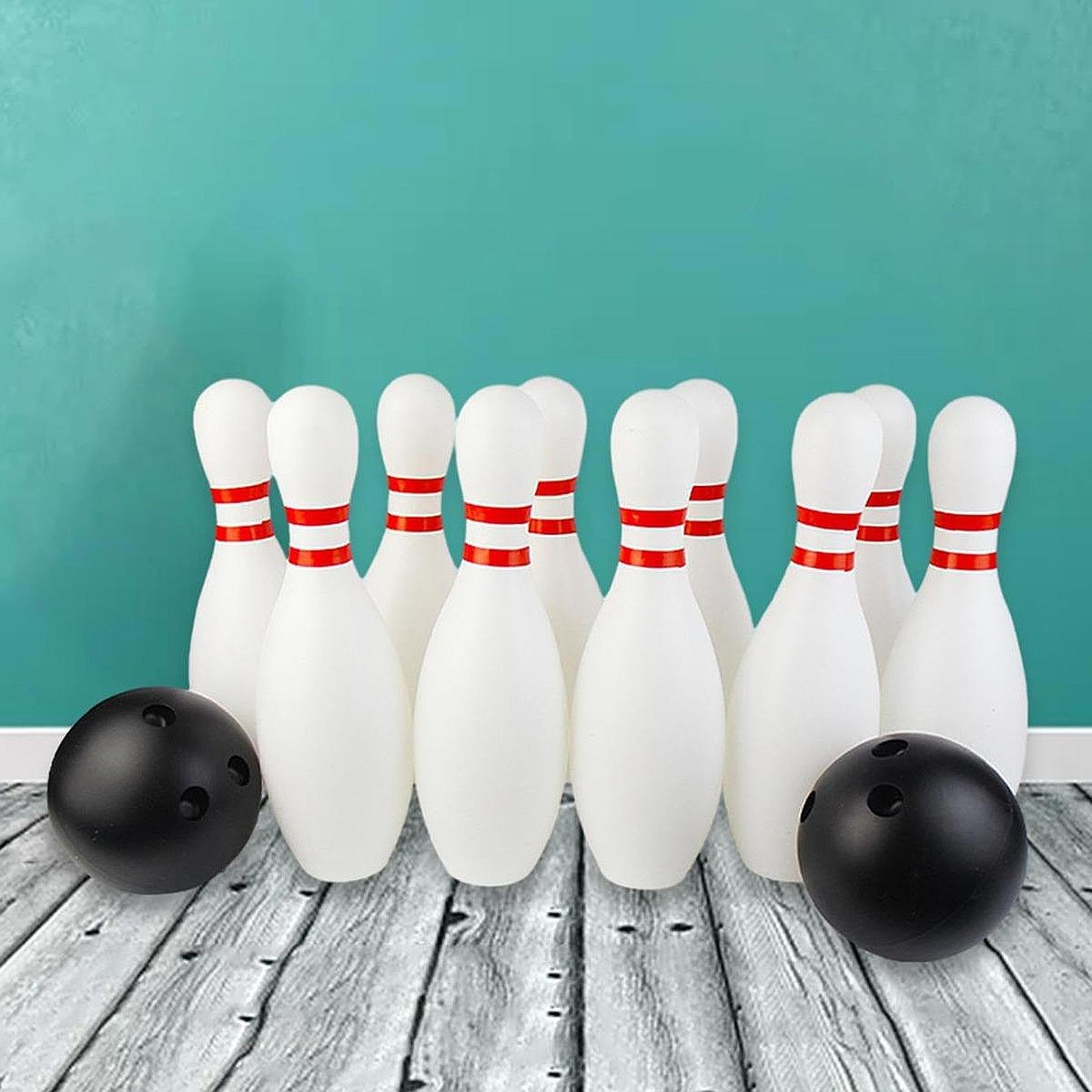 F Fityle Set de Quilles pour Enfants avec 10 Quilles et 2 Boules, Jeu D'extérieur, 30cm