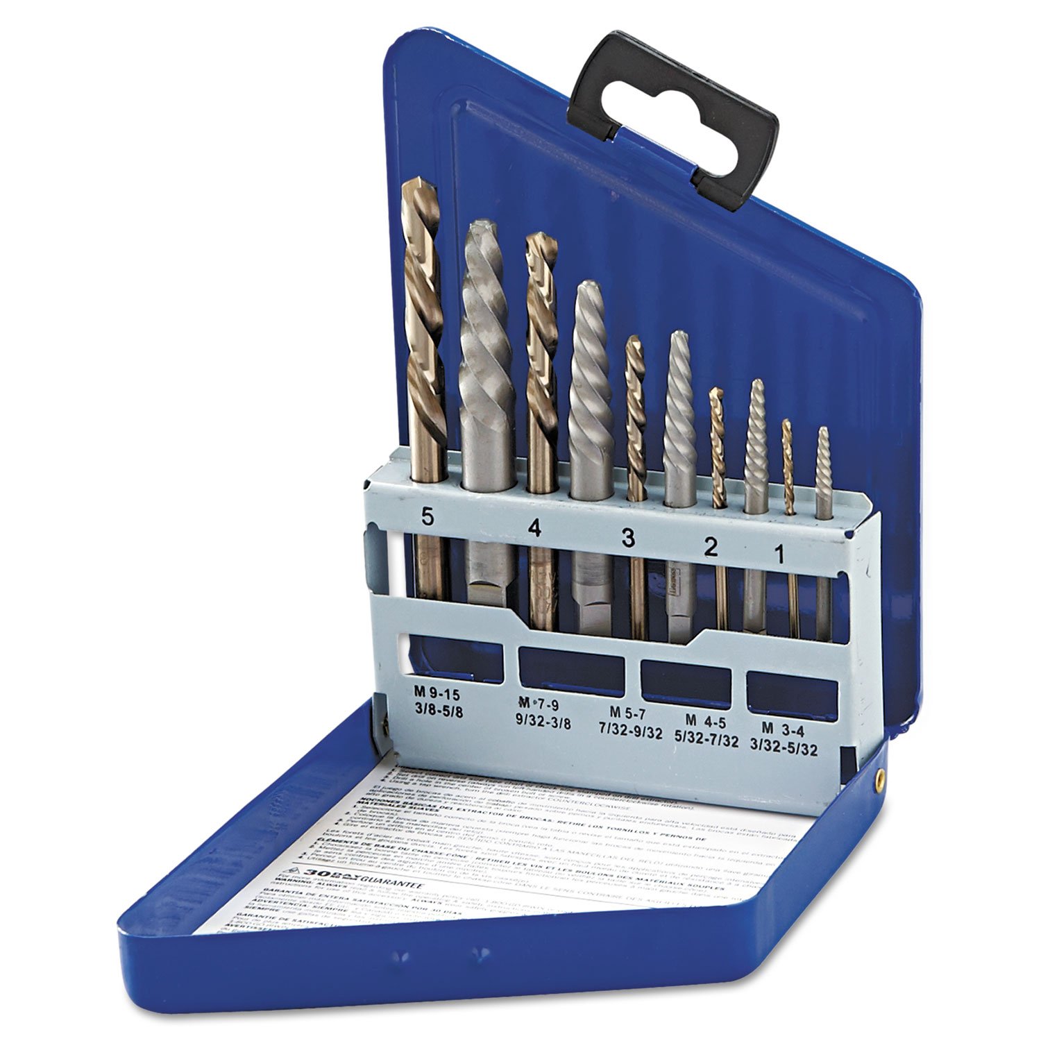 Irwin Hanson 10-Piece Drill Bit Set, Cobalt, Spiral-Flute, Metal Surface, 5/64 to 19/64 in, Split Point, Straight Shank