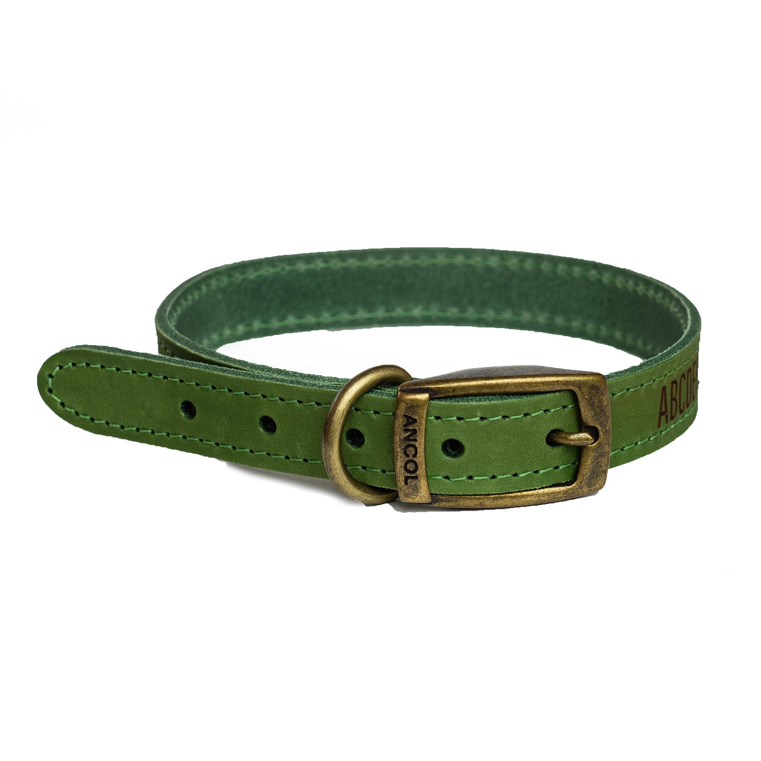 Collar de Perro Personalizado, Verde/Pequeño (Opcional: Correa)