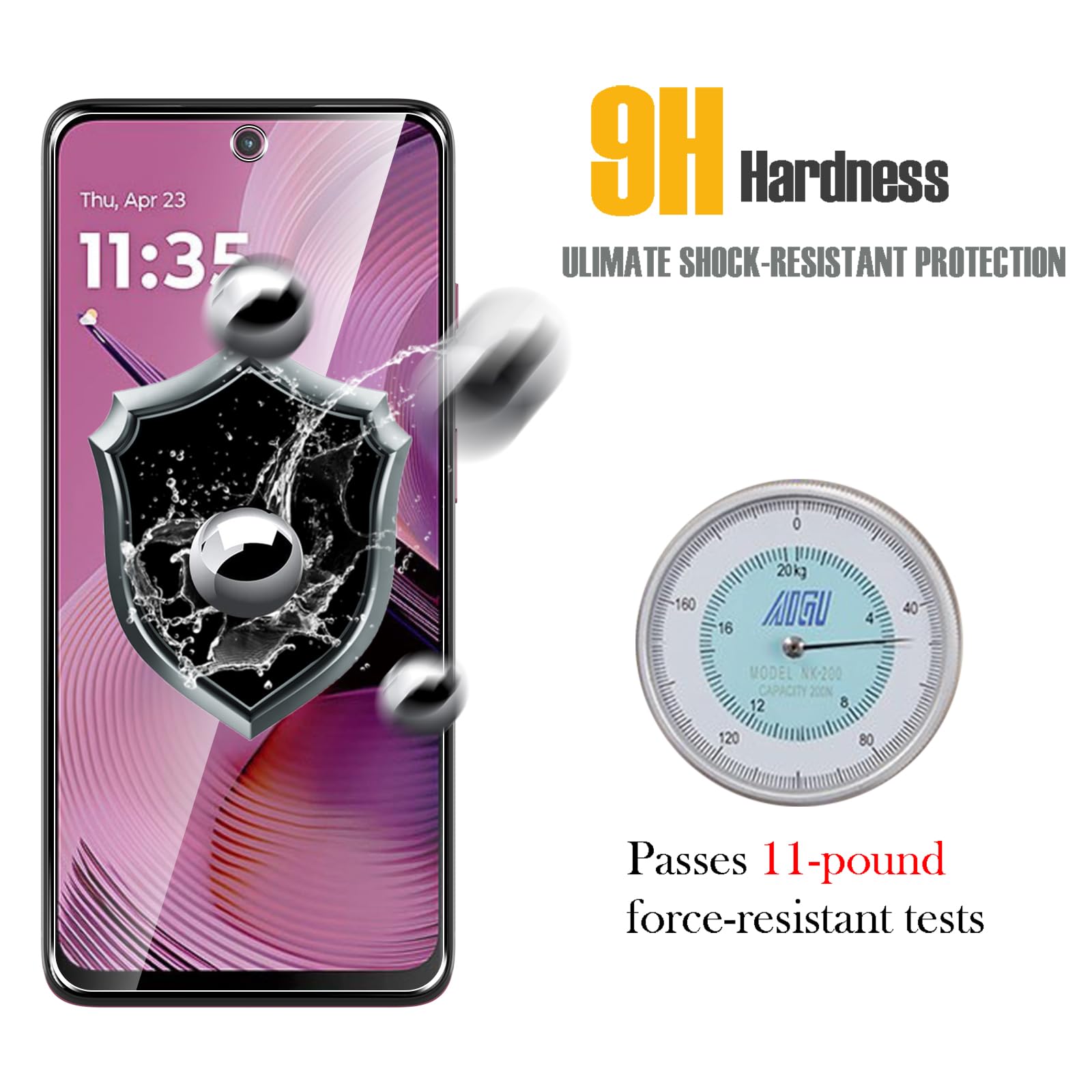 WFTE 2-pack schermbeschermer voor Moto G06/G06 Power, krasbestendig, hoge transparantie, anti-vingerafdruk, luchtbelvrij, stofvrij, premium schermbeschermer gehard glas voor Moto G06/G06 Power
