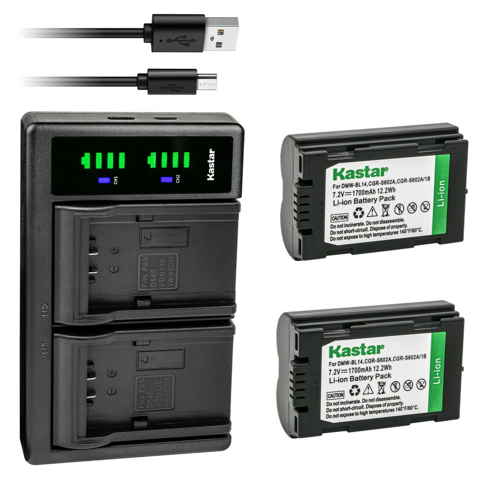 Amazon.com: Kastar 2-Pack CGR-S602 Battery and LTD2 USB Charger