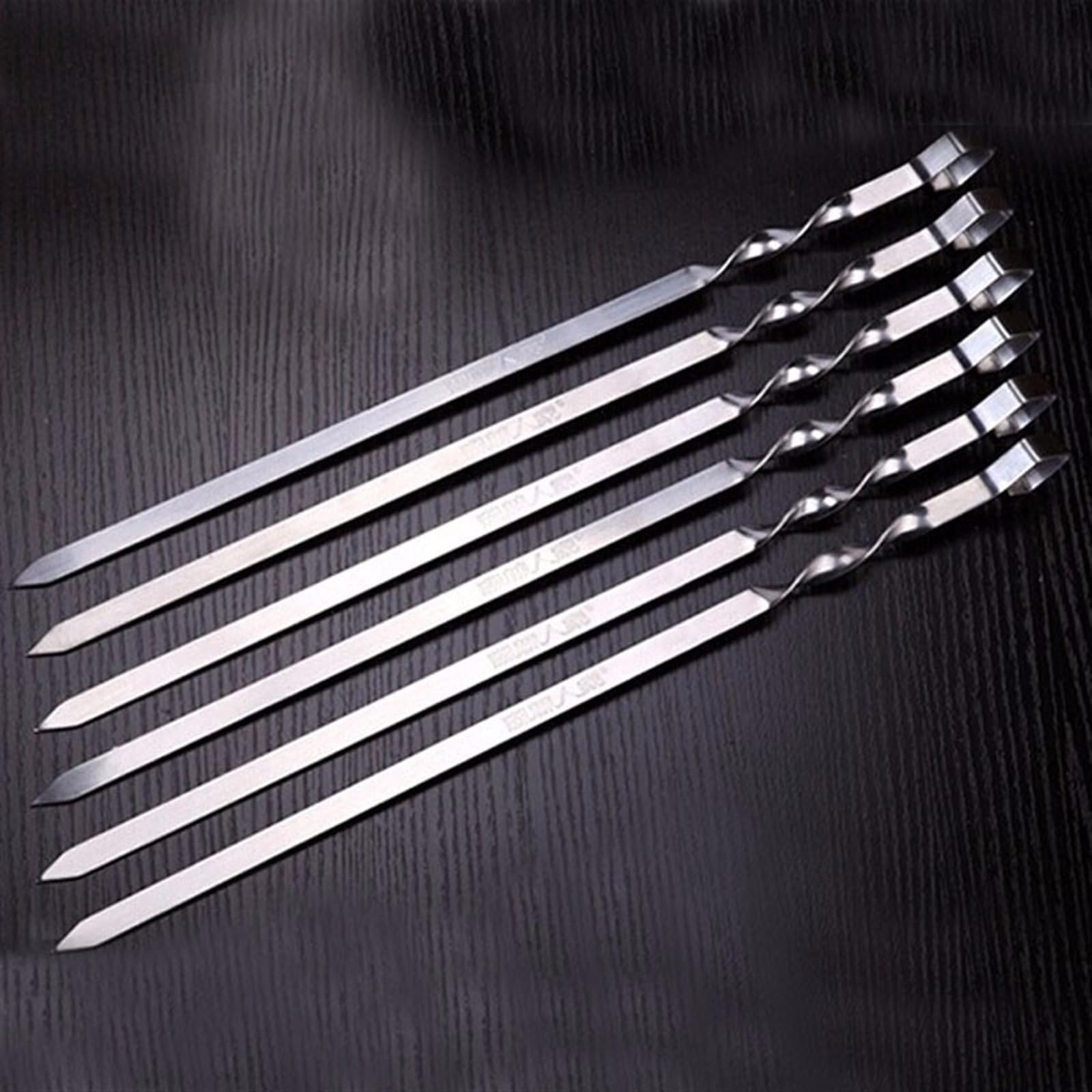 Brochetas de Kebab, brochetas Planas for Barbacoa 45 cm y 17,8 Pulgadas, Acero Inoxidable, for Carne, Metal, for(6 Pcs)