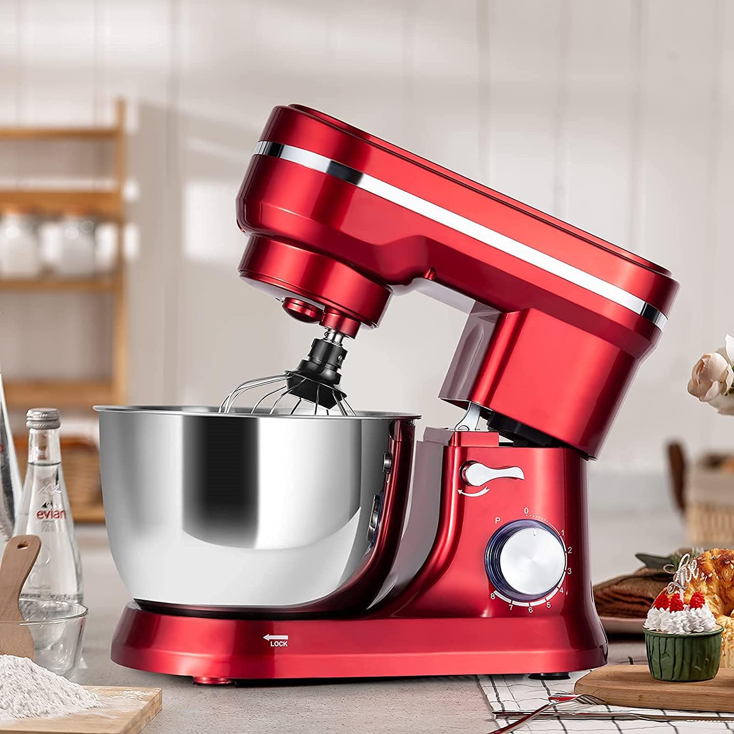 TANGZON 8Speed Stand Mixer, 1300W TiltHead Food Mixer with 4.5L