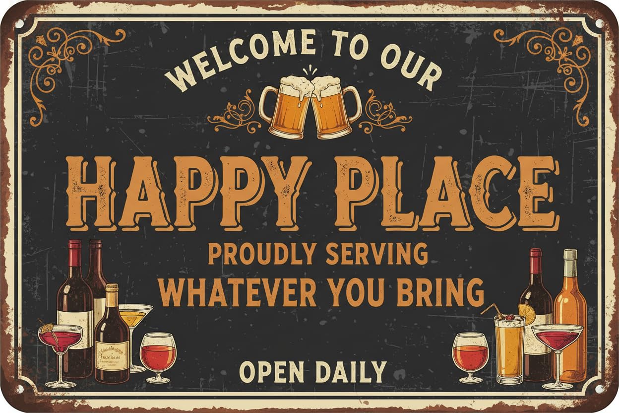 Proudly Serving Whatever You Bring Tin Sign, 8x12 Inch