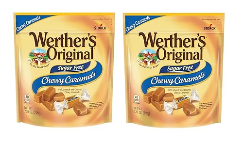 Werther's Original - Caramelos masticables sin azúcar, 7.7 onzas, envueltos individualmente, paquete de 2