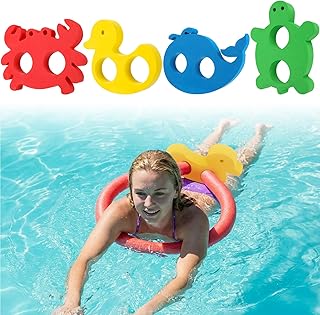 Soulchen 4 Pack EVA Pool Noodle Floating Connectors Animal Shaped Swimming Float Connectors (Duck, Crab, Whale, Turtle) for Rafts Toys Swim Training and Pool Games