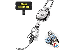 ELV Magnetic Metal Retractable Keychain: Heavy Duty Carabiner Badge Holder Retractable Tactical Badge Reel