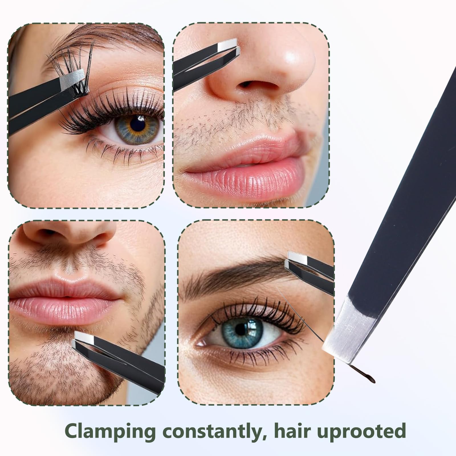 Espejo de Aumento de 30 aumentos, pequeño Espejo de Aumento con Ventosa y Pinzas, Juego de Espejo Compacto, para Maquillaje preciso y depilación de Cejas de 3,5 Pulgadas, Negro